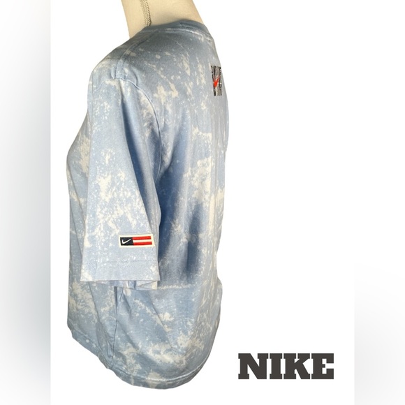 Nike | Athletic Department 1972 Elevation Map Blue Tie Dye T-Shirt - Picture 2 of 7